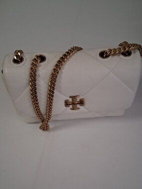 Tory Burch Kira Diamond Quilt Small Convertible Shoulder Bag in Blanc,